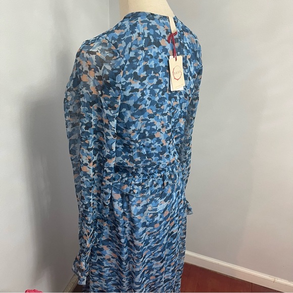 Raga Neela Long Sleeve Maxi Dress In Light Multi Blue- New With Tag- Reemoly - Picture 8 of 14